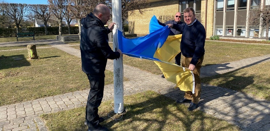 Dragør flager med det ukrainske flag