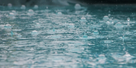 Regn i vandpyt