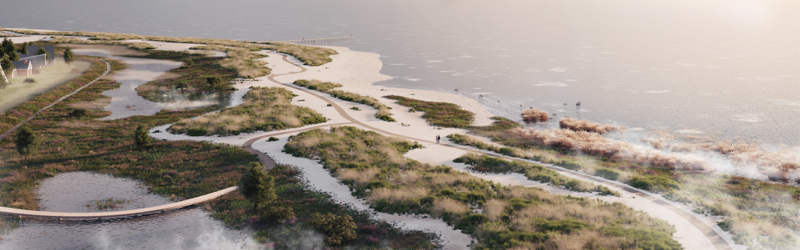 Diger i Dragør - illustration af forlandsløsning ved Søvang